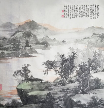 吴以梵作品8《云满山头树满溪》