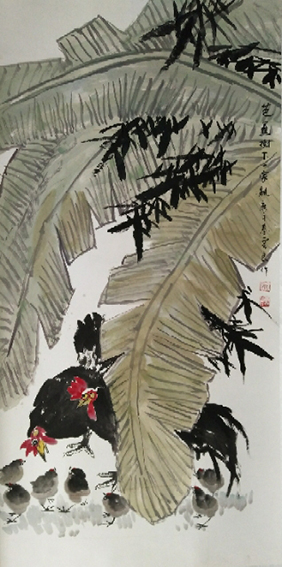 王云良作品2《芭蕉树下一家亲》