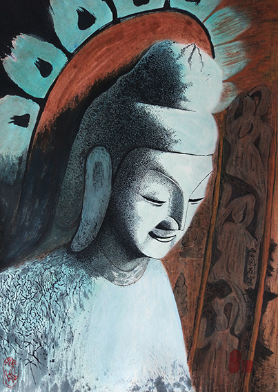 连福俊作品1《云冈石窟菩萨》