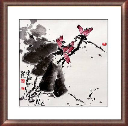 邢灵敏作品4《墨荷系列之二》68cmX68cm