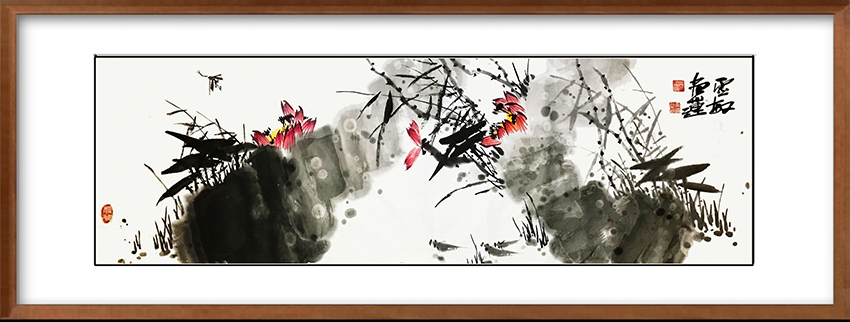 邢灵敏作品9《映日荷花》180cmX49cm