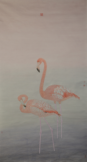 朱三秋作品3《祥瑞》尺寸：186X93cm