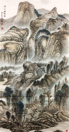 何石平作品1《溪山归隐图》
