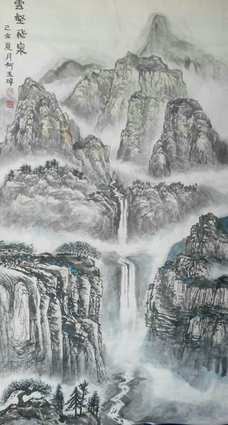 何石平作品6《云壑飞泉》