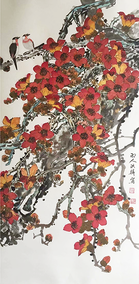 段洪归作品3《英雄花献逆行者》