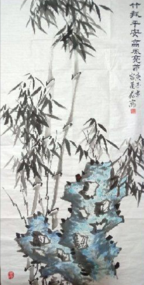 宫连花作品6《竹报平安高风亮节》