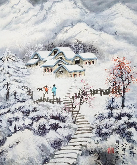 宫连花作品9《雪景》