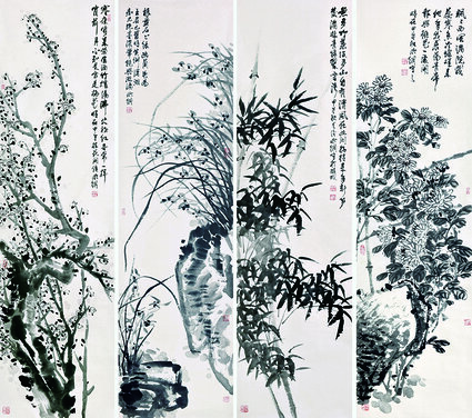 陈明纲作品《梅兰竹菊》