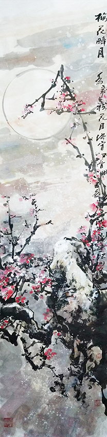 边爱龙作品《梅花醉月》