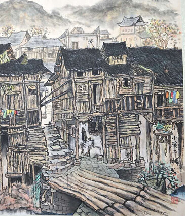 陈永健作品4《小溪吊楼》