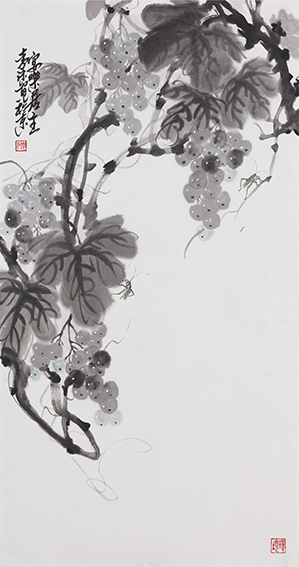 李沫作品《水墨葡萄》