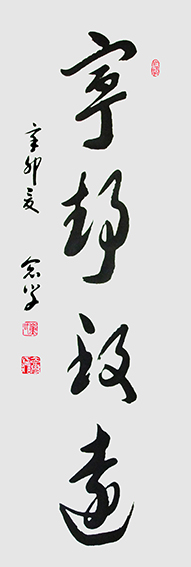 董念学作品《宁静致远》规格：138cmx34cm