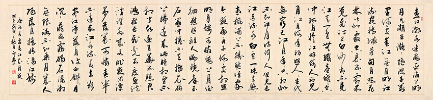 刘云亭作品《张若虚〈春江花月夜〉》规格：235cmX56cm