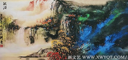 蒋文科作品《秋涧》