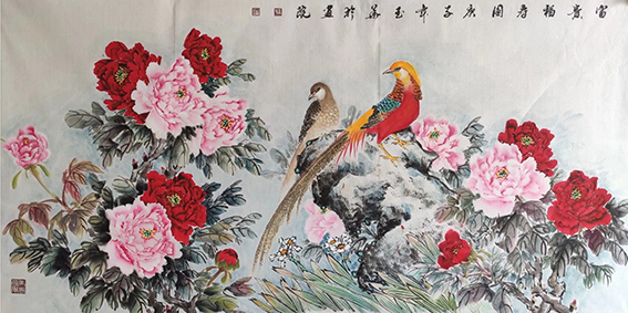 佟玉华作品13《富贵福寿图》