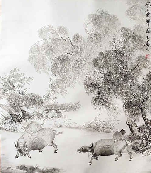 佟玉华作品14《风雨牧归图》