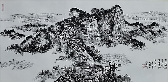 王有民作品15《华山俊秀耸天地》