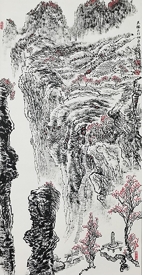 王有民作品7《天梯太行秋更艳》