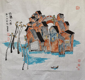 章志华作品14《古镇人家》