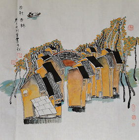 章志华作品9《古村杏林》