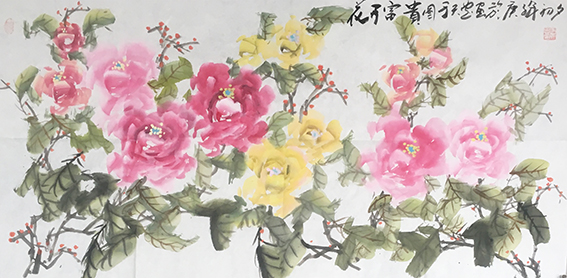 于天忠作品8《花开富贵图》