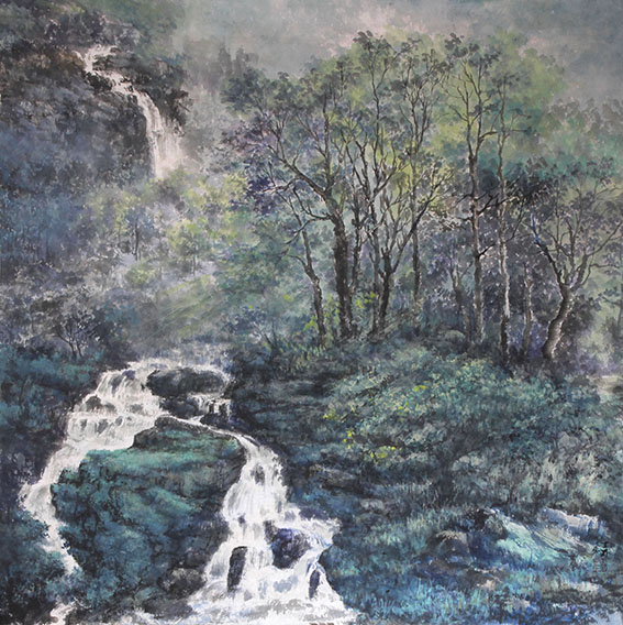 盛絜作品12《闲步深林寻八音》(67X68)