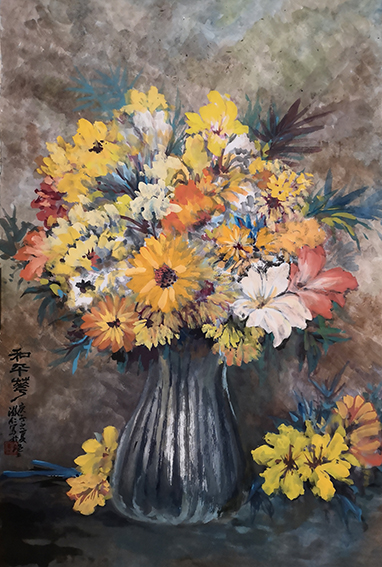 盛絜作品4《和平花》(46X68)
