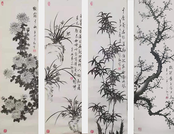 李宗轲作品《梅兰竹菊》