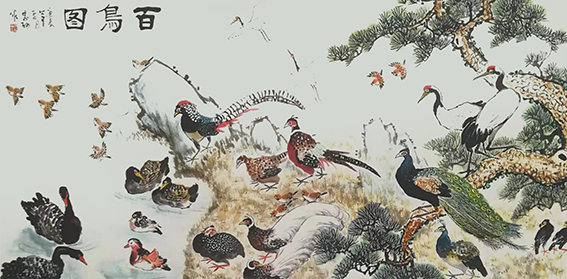 李宗轲作品《百鸟图》