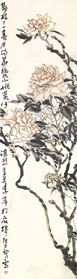 张书鸾作品《看破三春月满华》180×48cm