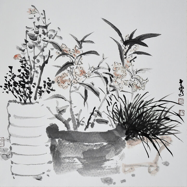 张书鸾作品《秋阳》（50X50厘米）2018年