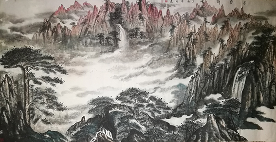 白桂芹作品10《尽染群峰》