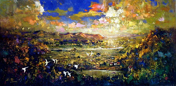 苏延龄作品9《思乡曲》规格：118cmx59cm