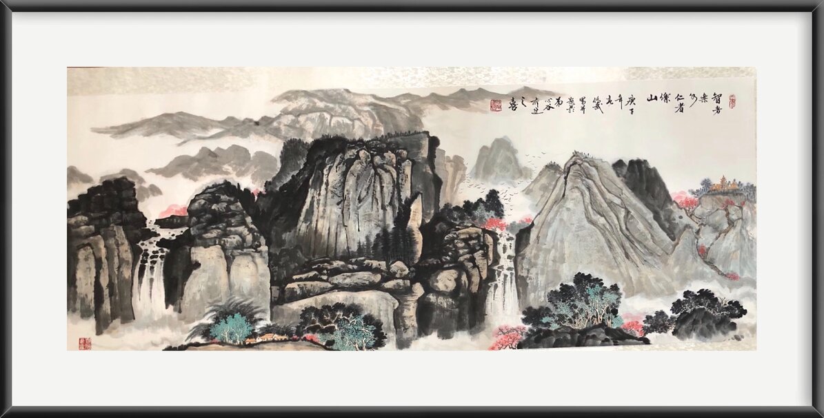 张传武作品《乐山乐水》138x68cm