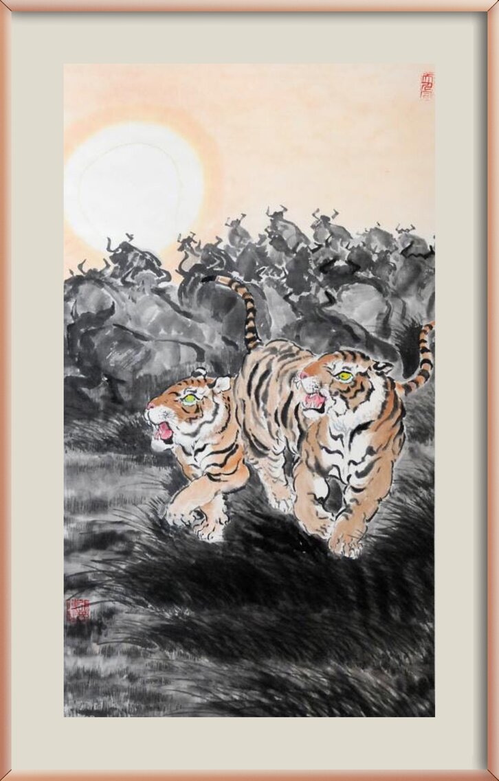 张传武作品《干戈玉帛》138x68cm