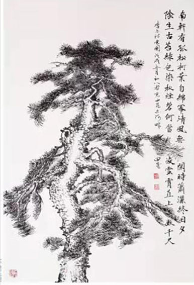 田盛作品13《李白诗意图》