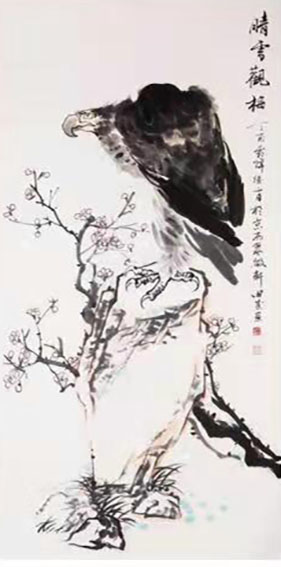 田盛作品2《晴雪观梅》