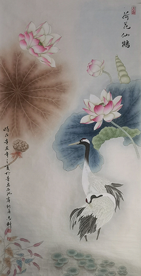 许志轩作品6《荷花仙鹤》