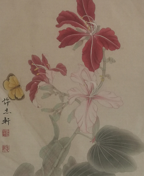 许志轩作品9《紫荆黄粉蝶》