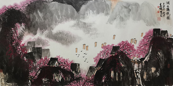 高杰作品15《湖上扬帆图》