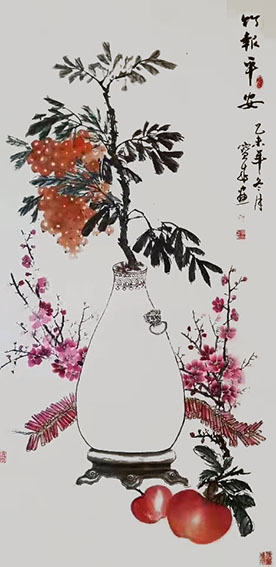 胡宝成作品《竹报平安》