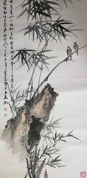 胡宝成作品《竹石》