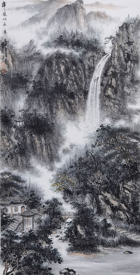 胡宝成作品《舞龙峡飞瀑》