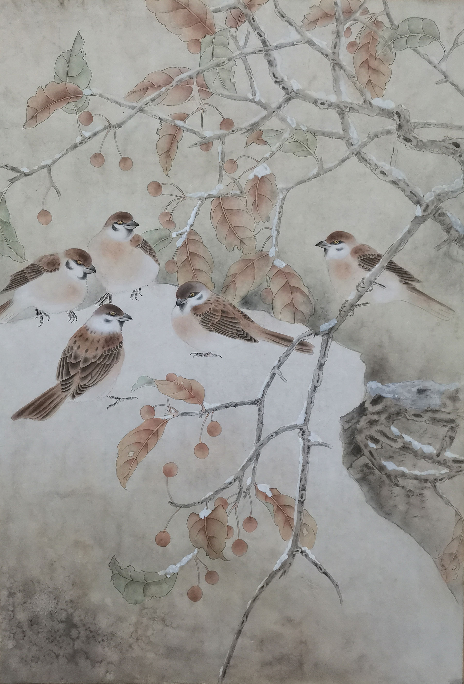 雪雀图69×46