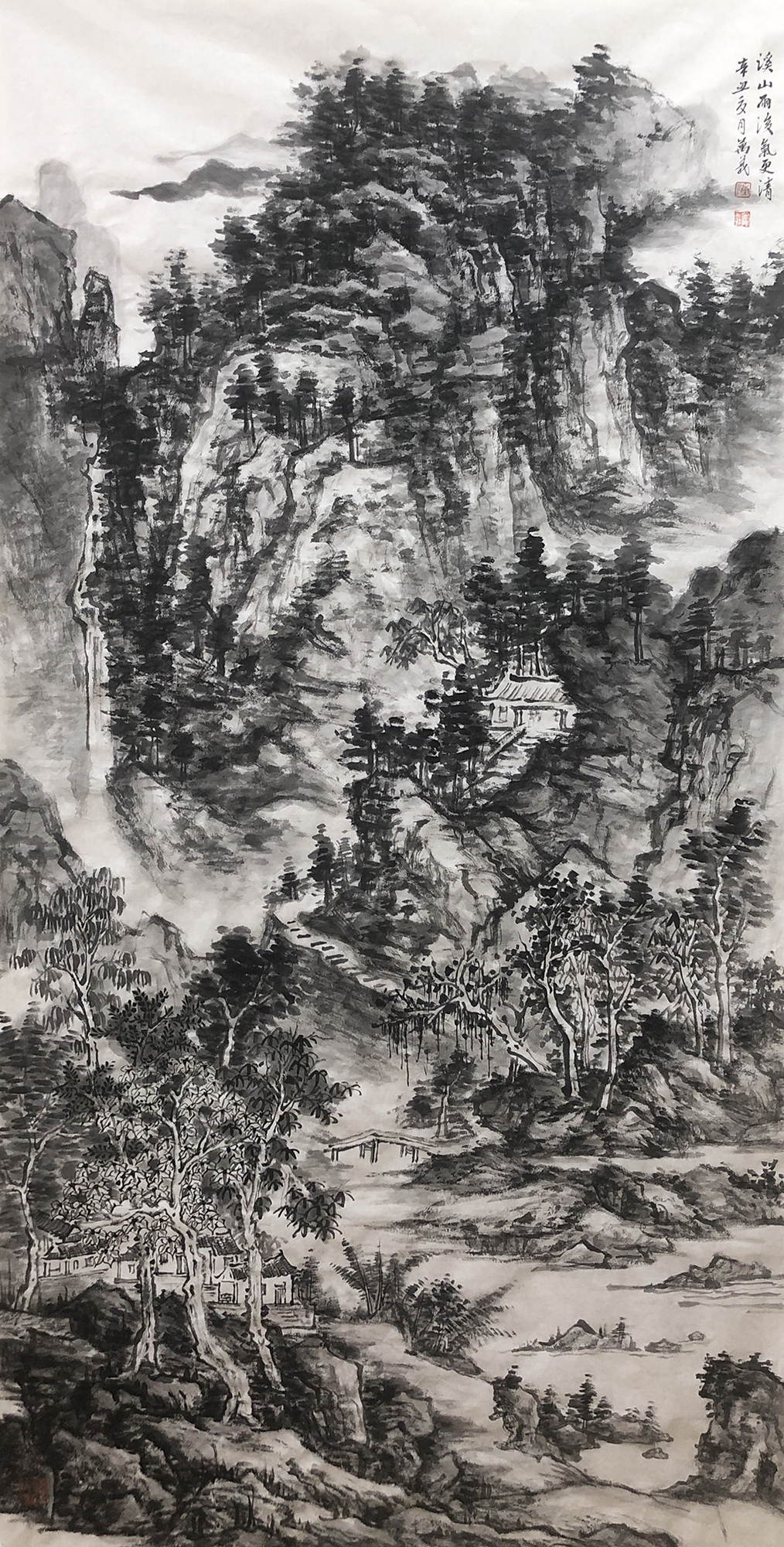 溪山雨后134x97cm